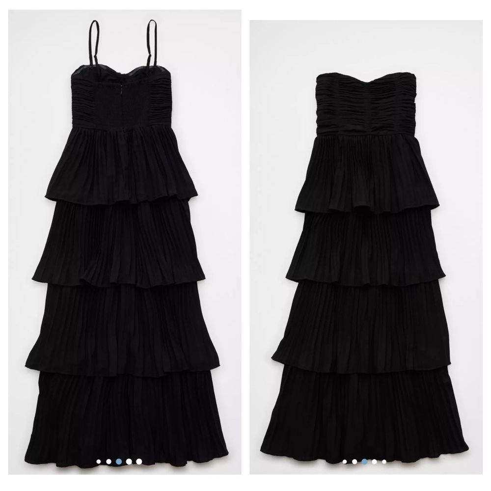 American Eagle Outfitters Black Tiered Maxi Dress
